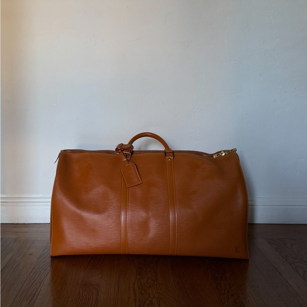 Louis Vuitton Tan Leather Duffel Bag
